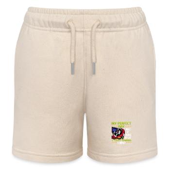 Gamer Gaming Cat Video Game - Kinder Organic Joggingshorts Mini Bolter von Stanley/Stella - Natur - Vorne