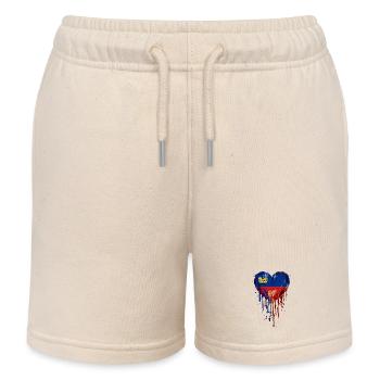 Liechtenstein Venezuela Flag Heart Drop Art - Kids Organic Sweat Shorts by Stanley/Stella - soft Ecru - Front