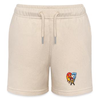Fire Heroes Fire and Water Duo 67 - Kids Organic Sweat Shorts by Stanley/Stella - soft Ecru - Front