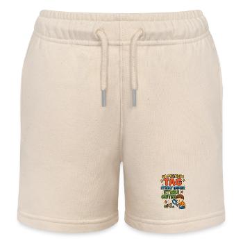 In meinem Tag steckt etwas Gutes – Kinderspruch - Kinder Organic Joggingshorts Mini Bolter von Stanley/Stella - Natur - Vorne