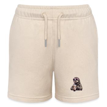 Faultier Eiskaffee  - Kinder Organic Joggingshorts Mini Bolter von Stanley/Stella - Natur - Vorne