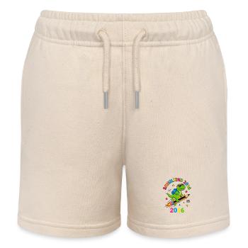 Schulkind 2026 Dino T-Rex Einschulung - Kinder Organic Joggingshorts Mini Bolter von Stanley/Stella - Natur - Vorne