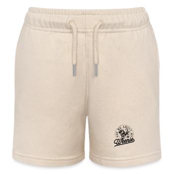 Dackel auf Skateboard – Cooler Weenie Dog Vintage - Kinder Organic Joggingshorts Mini Bolter von Stanley/Stella - Natur - Vorne