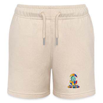 Frisch geschlüpftes Krippenkind mit Dinosaurier - Kinder Organic Joggingshorts Mini Bolter von Stanley/Stella - Natur - Vorne
