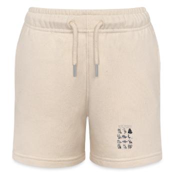  Graue Tiere Der Welt Wildtierdiagramm Wolf Eule - Kinder Organic Joggingshorts Mini Bolter von Stanley/Stella - Natur - Vorne
