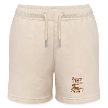 Sorry I'm Booked Reading Books Retro - Kids Organic Sweat Shorts by Stanley/Stella - soft Ecru - Front