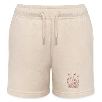 Wildflowers Bees - Kids Organic Sweat Shorts by Stanley/Stella - soft Ecru - Front