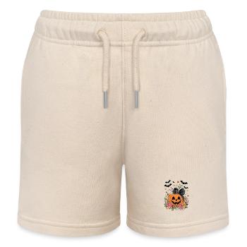 Halloween Pumpkin - Kids Organic Sweat Shorts by Stanley/Stella - soft Ecru - Front