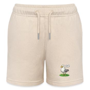 Watt Seagull Seabird Coast Beach Humor Saying - Kids Organic Sweat Shorts by Stanley/Stella - soft Ecru - Front