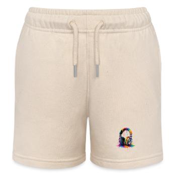 Chromatic Drip Headphones - Kids Organic Sweat Shorts by Stanley/Stella - soft Ecru - Front