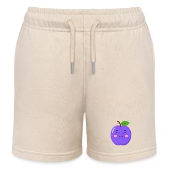 Blau-violette Kawaii Pflaume – Süßes Frucht Design - Kinder Organic Joggingshorts Mini Bolter von Stanley/Stella - Natur - Vorne