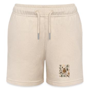 Coffee Love | Barista & Hand Filter - Kids Organic Sweat Shorts by Stanley/Stella - soft Ecru - Front