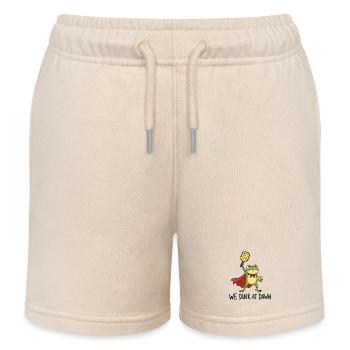 We Dink At Dawn - Pickleball Frog Padel Sport - Kids Organic Sweat Shorts by Stanley/Stella - soft Ecru - Front
