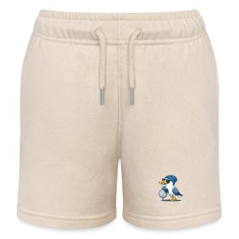 Coole Möwe mit Sonnenbrille und Fisch - Kinder Organic Joggingshorts Mini Bolter von Stanley/Stella - Natur - Vorne
