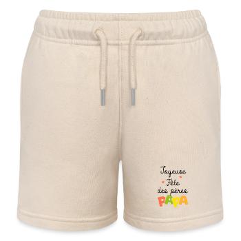 joyeuse fete des père papa cadeau papa - Short de jogging enfant bio Stanley/Stella - écru doux - Devant