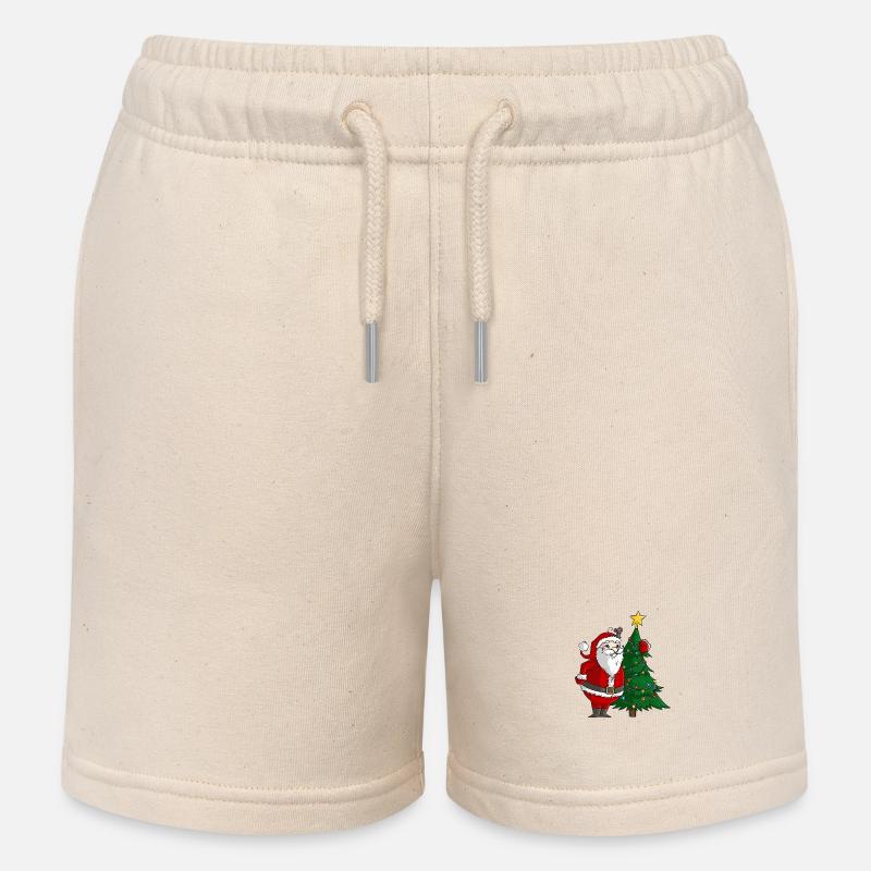 Niedlicher Comic Weihnachtsmann - Kinder Organic Joggingshorts Mini Bolter von Stanley/Stella - Natur