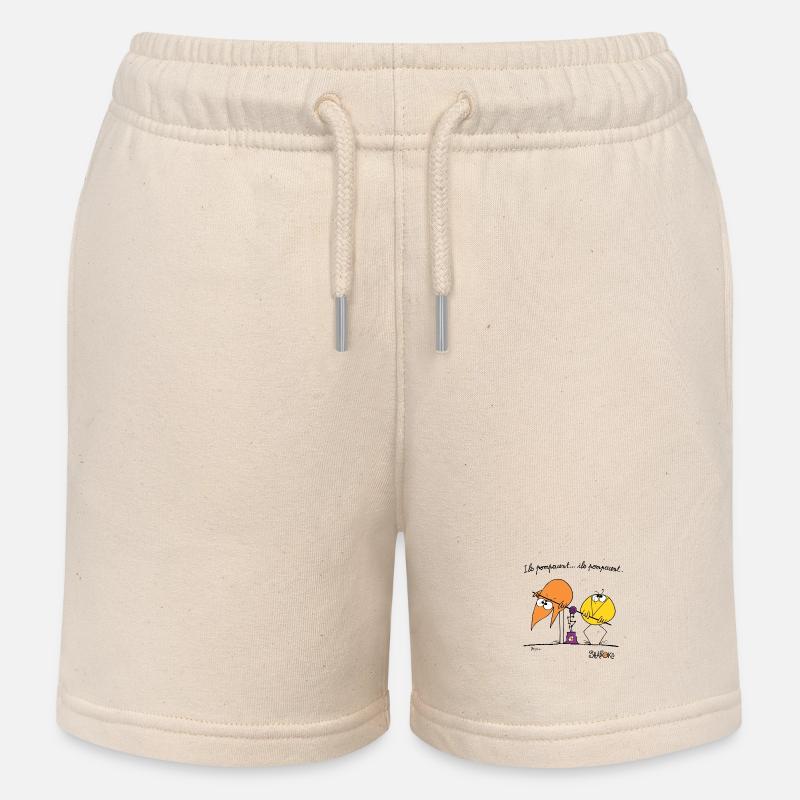 Les Shadoks pompent 02 - Short de jogging enfant bio Stanley/Stella - écru doux
