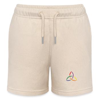 Keltisches Symbol Triquetra Regenbogen - Kinder Organic Joggingshorts Mini Bolter von Stanley/Stella - Natur - Vorne