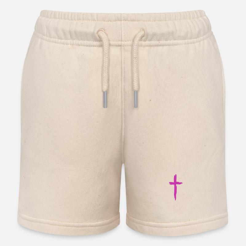 Croix christianisme religion violet - Short de jogging enfant bio Stanley/Stella - écru doux