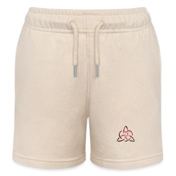 Triquetra Celtic heart knot symbol - Kids Organic Sweat Shorts by Stanley/Stella - soft Ecru - Front