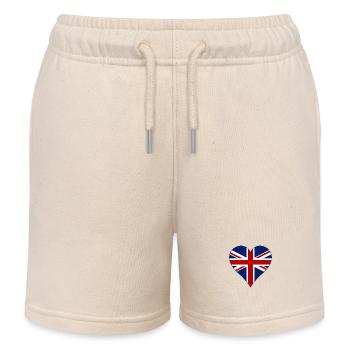 Großbritannien Flagge Herz - Kinder Organic Joggingshorts Mini Bolter von Stanley/Stella - Natur - Vorne