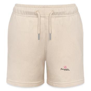 Prinzessin in Ausbildung mit Krone - Kinder Organic Joggingshorts Mini Bolter von Stanley/Stella - Natur - Vorne