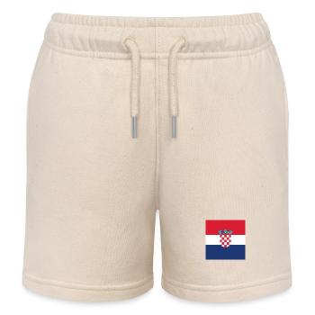 Drapeau de croatie - cadeau croate de fierté - Short de jogging enfant bio Stanley/Stella - écru doux - Devant