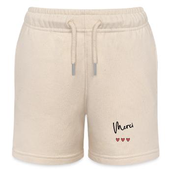 MERCI. MERCI MAÎTRESSE. CADEAU MAÎTRESSE. VACANCES - Short de jogging enfant bio Stanley/Stella - écru doux - Devant