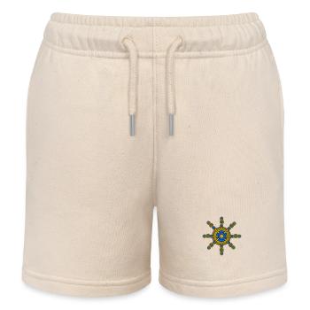 Dharma Wheel - Kids Organic Sweat Shorts by Stanley/Stella - soft Ecru - Front