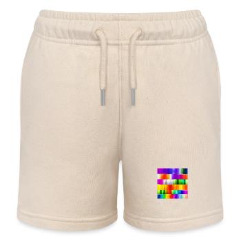 Mischung aus verrückten horizontalen Farben Farben - Kinder Organic Joggingshorts Mini Bolter von Stanley/Stella - Natur - Vorne