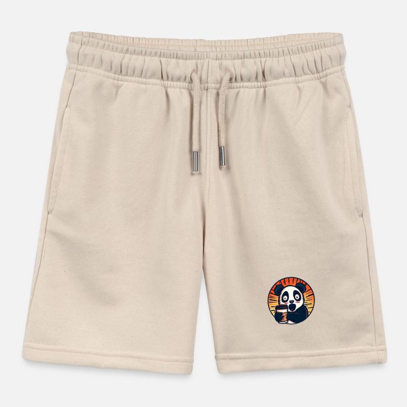 Panda Coffee Caffeine Shock Kids Organic Sweat Shorts by Stanley/Stella