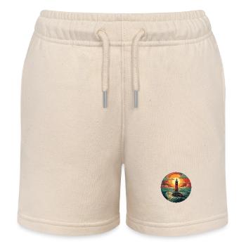 Lighthouse at sunset - Romantic kiss - Kids Organic Sweat Shorts by Stanley/Stella - soft Ecru - Front