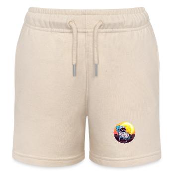 Astronaut sloth in a deck chair - original - Kids Organic Sweat Shorts by Stanley/Stella - soft Ecru - Front