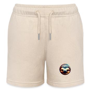 Colorful Abstract Sloth, Creative Animal Design - Kids Organic Sweat Shorts by Stanley/Stella - soft Ecru - Front