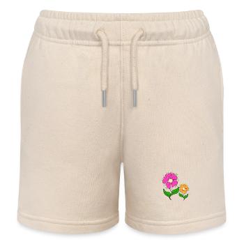 bunte Blumenwiese Margeriten Blüte Blumenranke - Kinder Organic Joggingshorts Mini Bolter von Stanley/Stella - Natur - Vorne