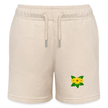 Blume blumig Sonnenblumen gelb Sonnenblumenmuster - Kinder Organic Joggingshorts Mini Bolter von Stanley/Stella - Natur - Vorne