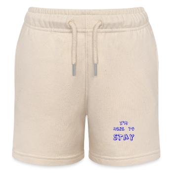 Je suis là pour rester - Short de jogging enfant bio Stanley/Stella - écru doux - Devant