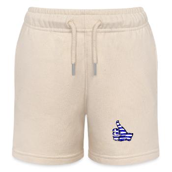 Drapeau de la Grèce OK Symbole utilisé - Short de jogging enfant bio Stanley/Stella - écru doux - Devant