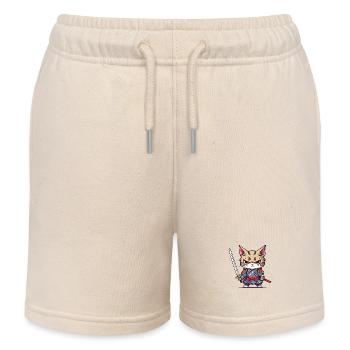 Samurai-Katze #1 - Kinder Organic Joggingshorts Mini Bolter von Stanley/Stella - Natur - Vorne