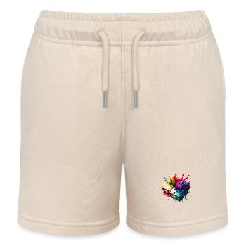 Book Reading Books Reader Gift Book Lover - Kids Organic Sweat Shorts by Stanley/Stella - soft Ecru - Front