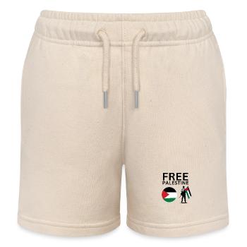 Free Palestine | Guy with palestine flag - Kinder Organic Joggingshorts Mini Bolter von Stanley/Stella - Natur - Vorne
