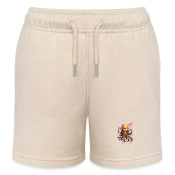 Pieuvre colorée - Short de jogging enfant bio Stanley/Stella - écru doux - Devant