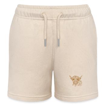 Hairy Cow Doodle - Kids Organic Sweat Shorts by Stanley/Stella - soft Ecru - Front