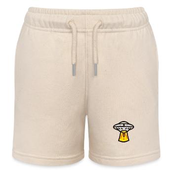 Vaisseau spatial extraterrestre OVNI - Short de jogging enfant bio Stanley/Stella - écru doux - Devant