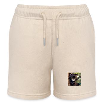 Süße Pantherine - Kinder Organic Joggingshorts Mini Bolter von Stanley/Stella - Natur - Vorne