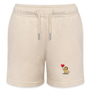 Lion Heart - Valentine's Day - Kids Organic Sweat Shorts by Stanley/Stella - soft Ecru - Front
