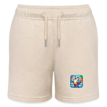 Un design coloré amusant avec un sceau - Short de jogging enfant bio Stanley/Stella - écru doux - Devant