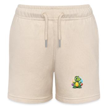 Dinosaur Easter Eggs Easter - Kids Organic Sweat Shorts by Stanley/Stella - soft Ecru - Front