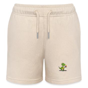 Dinosaur Easter Eggs Easter - Kids Organic Sweat Shorts by Stanley/Stella - soft Ecru - Front