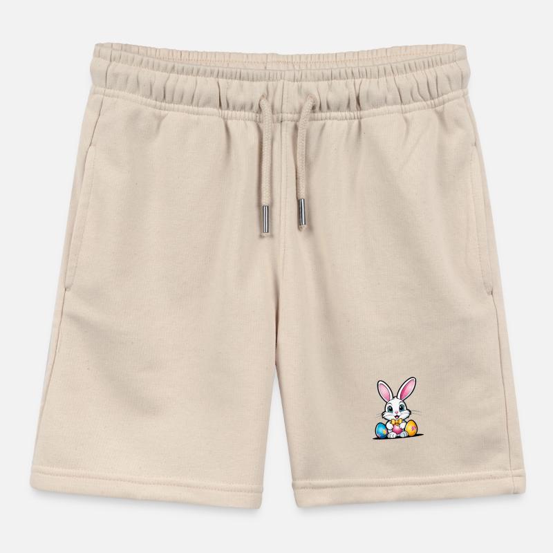 Easter Bunny Easter Illustration Kids Organic Sweat Shorts by Stanley/Stella